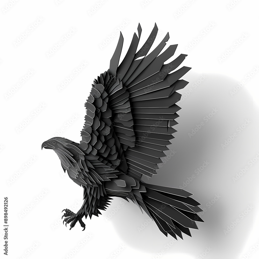 Fototapeta premium 3D eagle in white background vector image