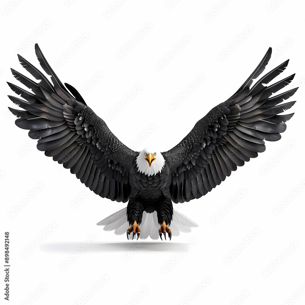 Fototapeta premium 3D eagle in white background vector image