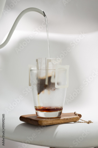 Drip Bag brews Coffee meticulously.
