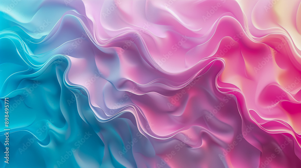 Obraz premium A smooth gradient background transitioning from light pink to pale blue.