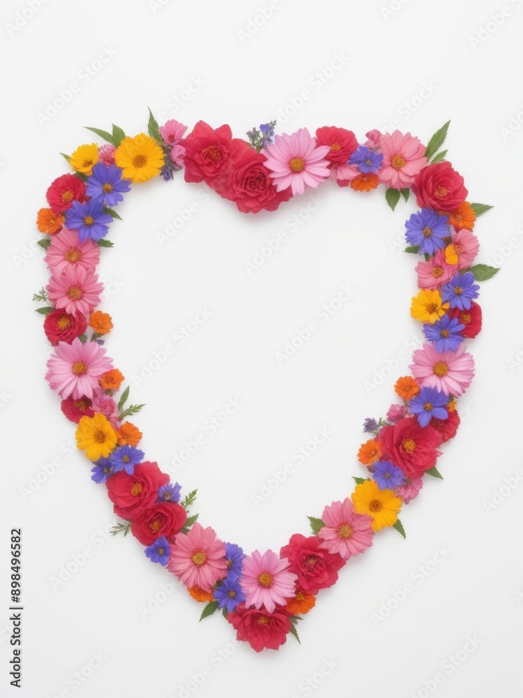 Naklejka premium Heartfelt Blossoms Frame