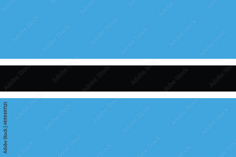 Flags of Botswana. Flat element design. National Flag. White isolated background Flags of Botswana. Flat element design. National Flag. White isolated background
