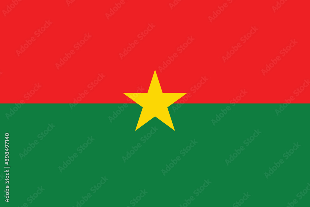 Flags of Burkina Faso. Flat element design. National Flag. White isolated background Flags of Burkina Faso. Flat element design. National Flag. White isolated background