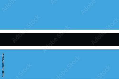 Flags of Botswana. Flat element design. National Flag. White isolated background 