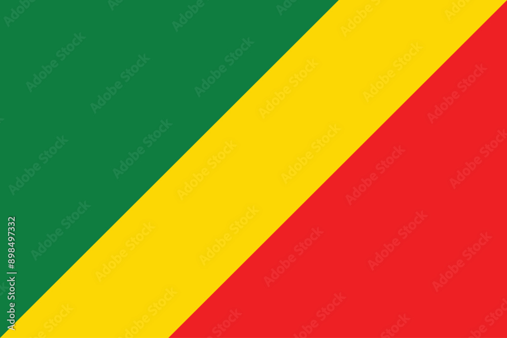 Flags of Republic of the Congo. Flat element design. National Flag. White isolated background Flags of Republic of the Congo. Flat element design. National Flag. White isolated background
