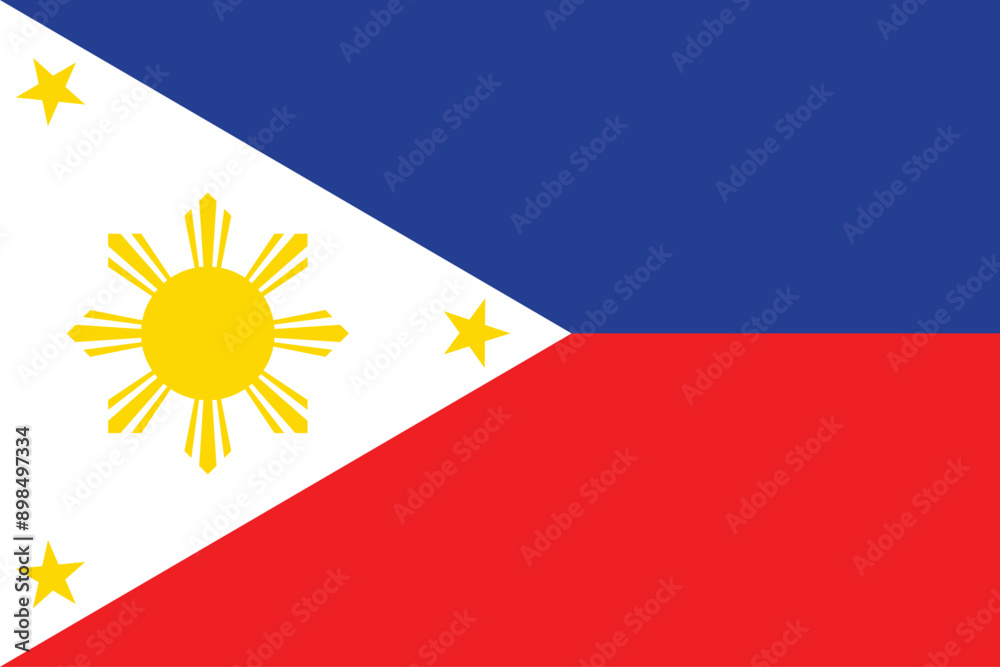 Obraz premium Flags of Philippines. Flat element design. National Flag. White isolated background 