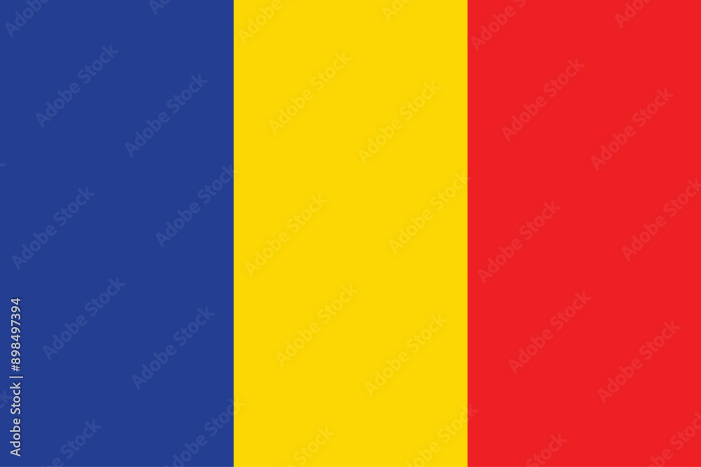 Fototapeta premium Flags of Romania. Flat element design. National Flag. White isolated background 