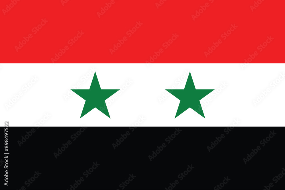 Flags of Syria. Flat element design. National Flag. White isolated background Flags of Syria. Flat element design. National Flag. White isolated background