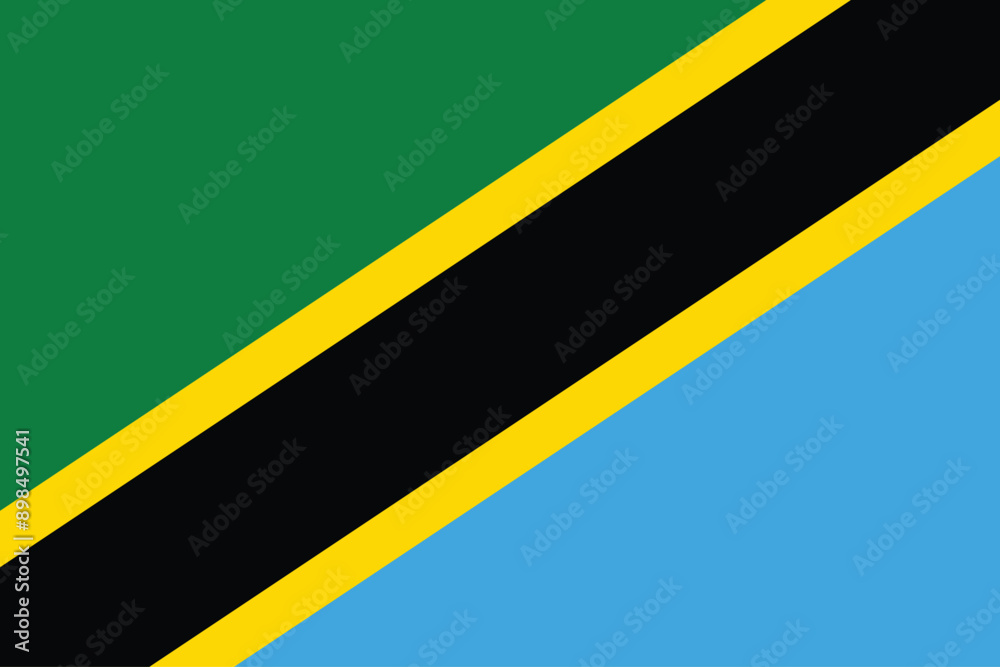 Flags of Tanzania. Flat element design. National Flag. White isolated background Flags of Tanzania. Flat element design. National Flag. White isolated background