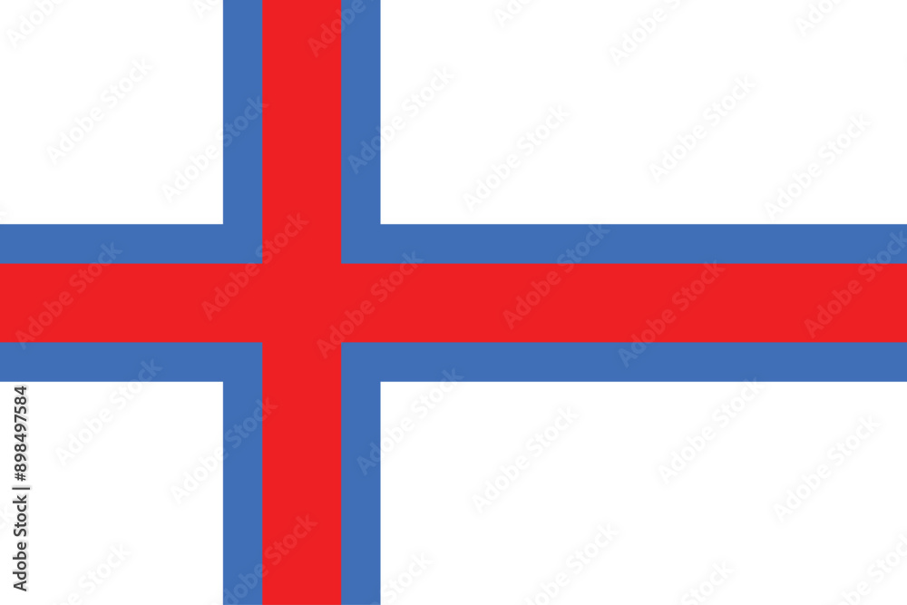 Obraz premium Flags of the Faroe Islands. Flat element design. National Flag. White isolated background