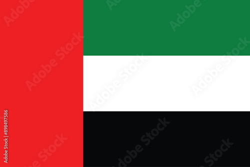 Flags of the United Arab Emirates. Flat element design. National Flag. White isolated background 