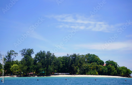 Tunku Abdul Rahman National Park viewed from the speedboat in Kota Kinabalu, Malaysia photo