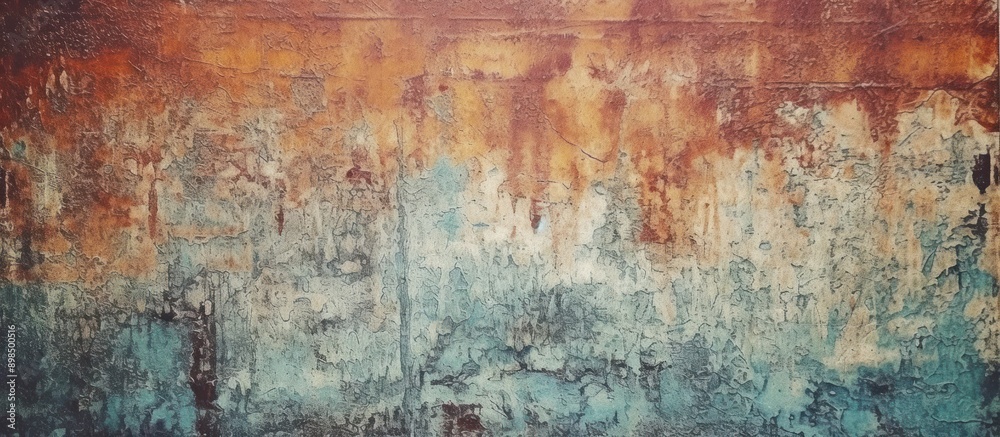 Abstract Wall Texture with Rust and Blue Hues Abstract Wall Texture with Rust and Blue Hues