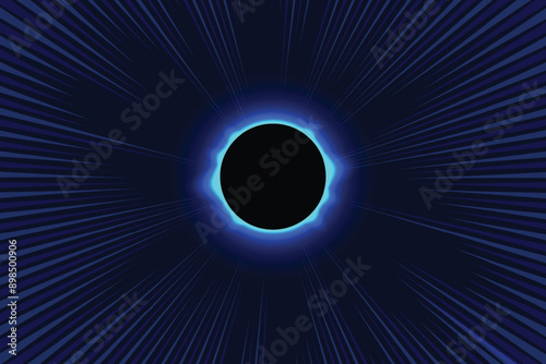 Solar Eclipse background. Total solar eclipse. on black background. speed abstract. Vector illustration
