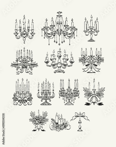 Hand draw la dolce vita vintage doodles collection. Illustrations for invitations, menus and parties. La dolce vita italian style. summer holidays in the village of Provence.