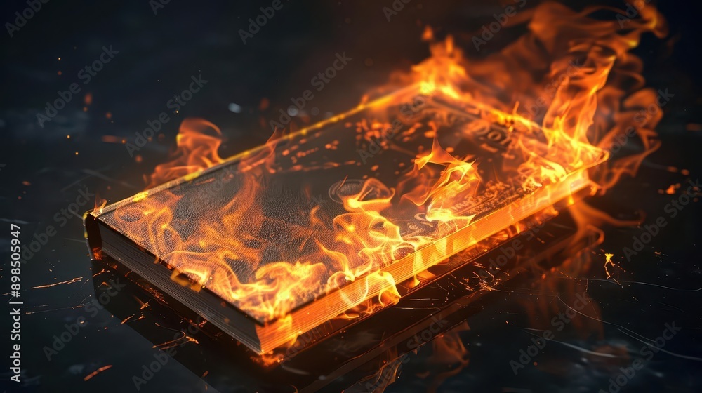 A 3D clip art of a checkbook with flames coming out A 3D clip art of a checkbook with flames coming out