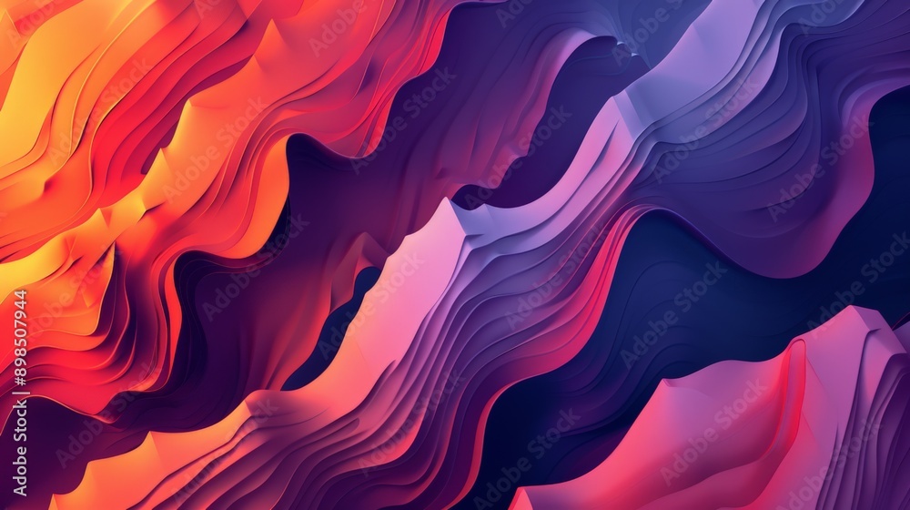 Fototapeta premium Abstract background forming colorful wavy shapes