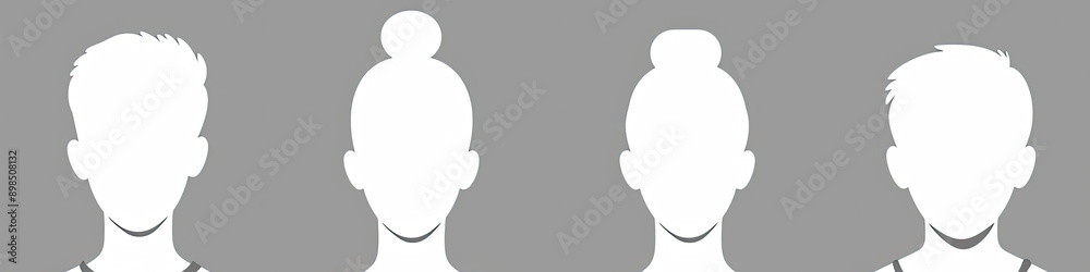 A set of four minimalist avatar icons depicting people, each in grayscale. The avatars represent a man, woman, boy, and girl, shown from the front. A set of four minimalist avatar icons depicting people, each in grayscale. The avatars represent a man, woman, boy, and girl, shown from the front.