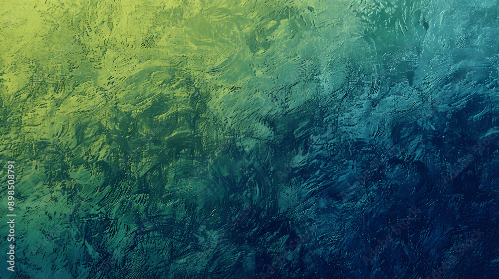 Fototapeta premium Abstract blue green gradient grainy background with colorful noise texture for summer poster design