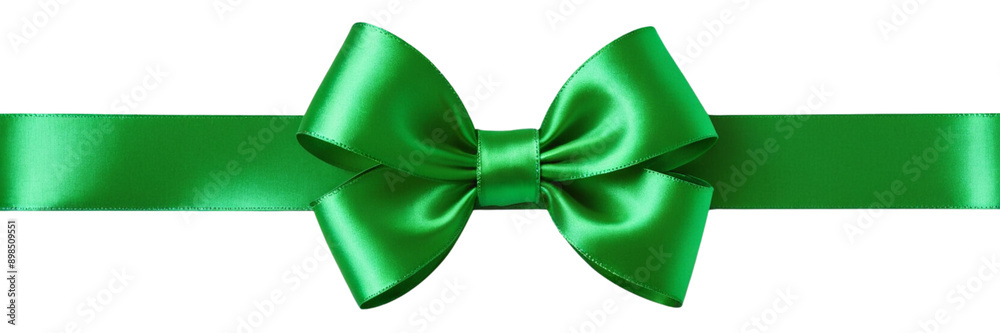 green ribbon isolated on white background