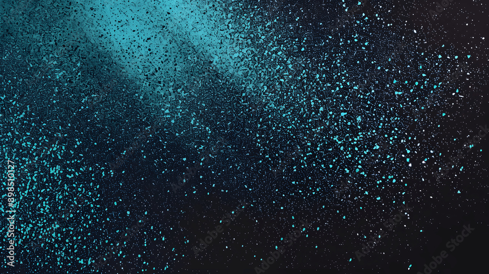 Obraz premium Black and cyan grainy gradient background with vibrant noise texture for summer banner design