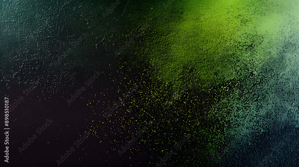 Obraz premium Black and lime green grainy gradient background with colorful noise texture for retro poster design
