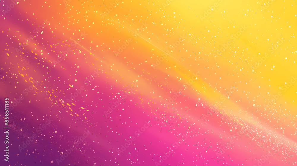 Bright magenta yellow grainy background with vibrant noise texture for gradient retro poster design