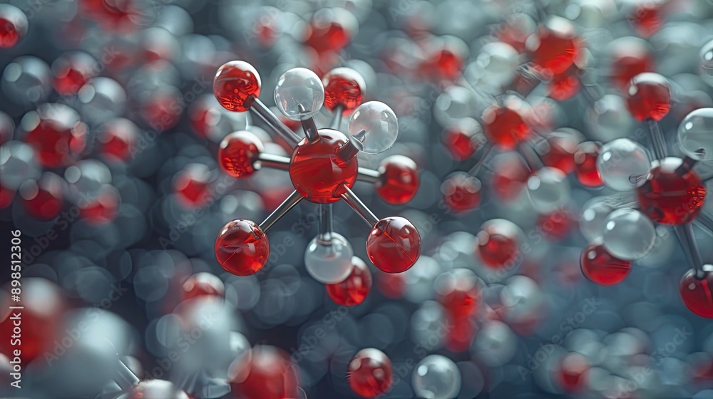 A close up of a cluster of red and white spheres A close up of a cluster of red and white spheres