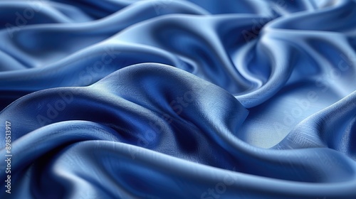 A blue fabric with a wavy texture