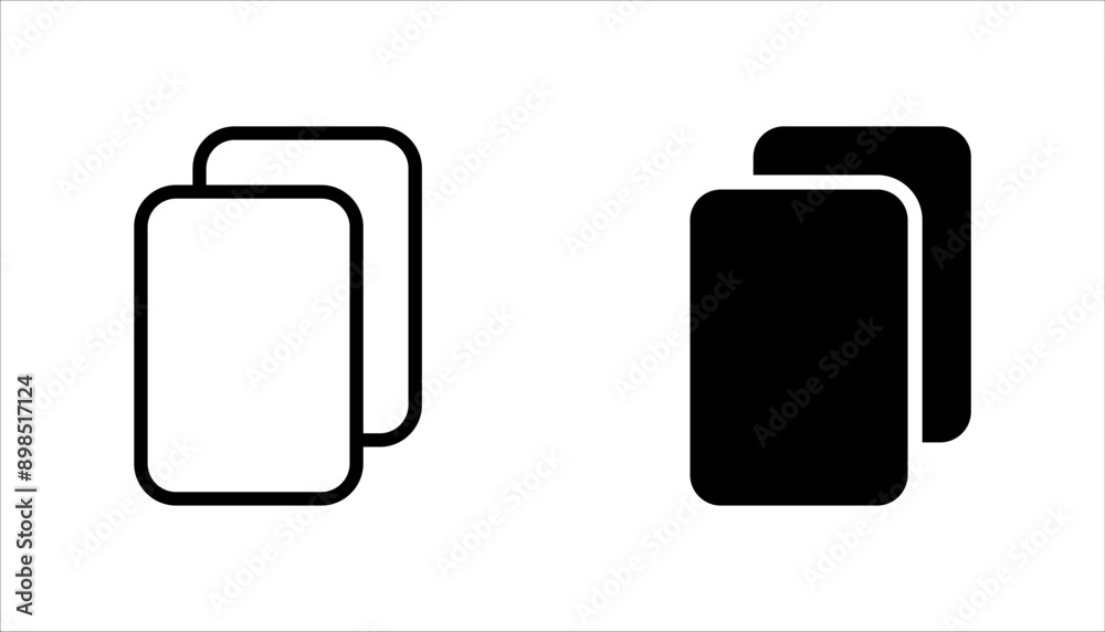 Copy or duplicate file icon set. In line style design for website design, app, UI. vector illustration on white background. Copy or duplicate file icon set. In line style design for website design, app, UI. vector illustration on white background.