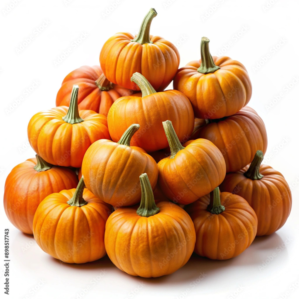 Pumpkin pile on white background Pumpkin pile on white background