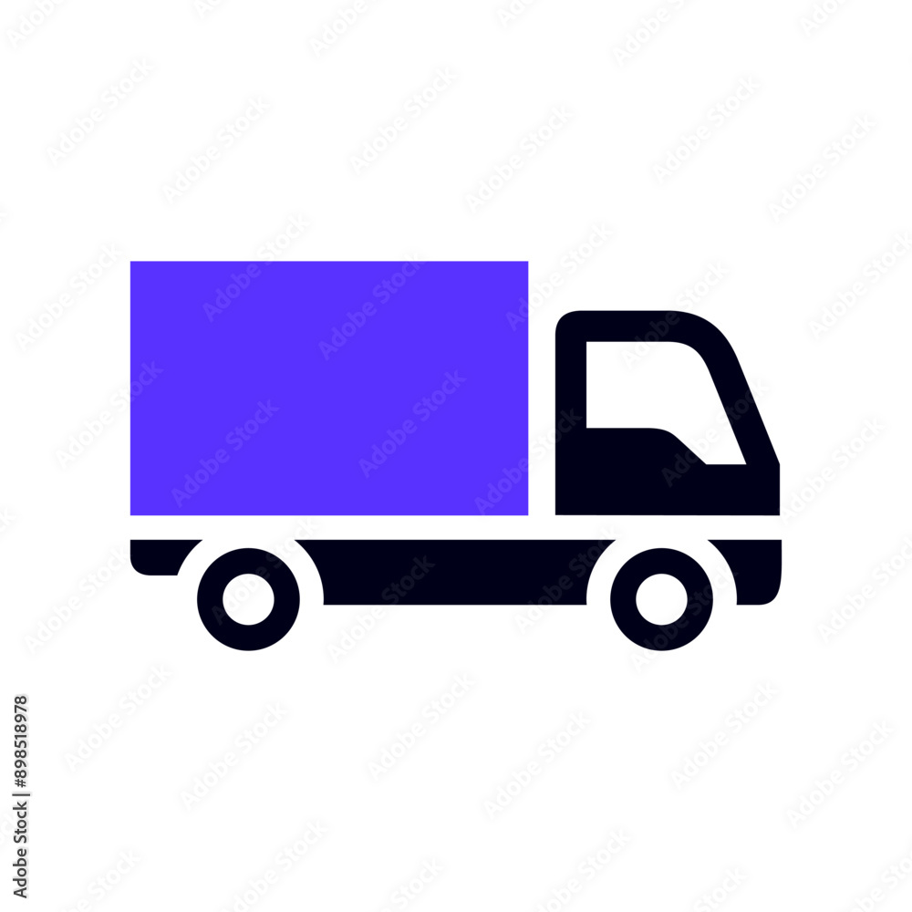 Truck transport flat icon, side view Truck transport flat icon, side view