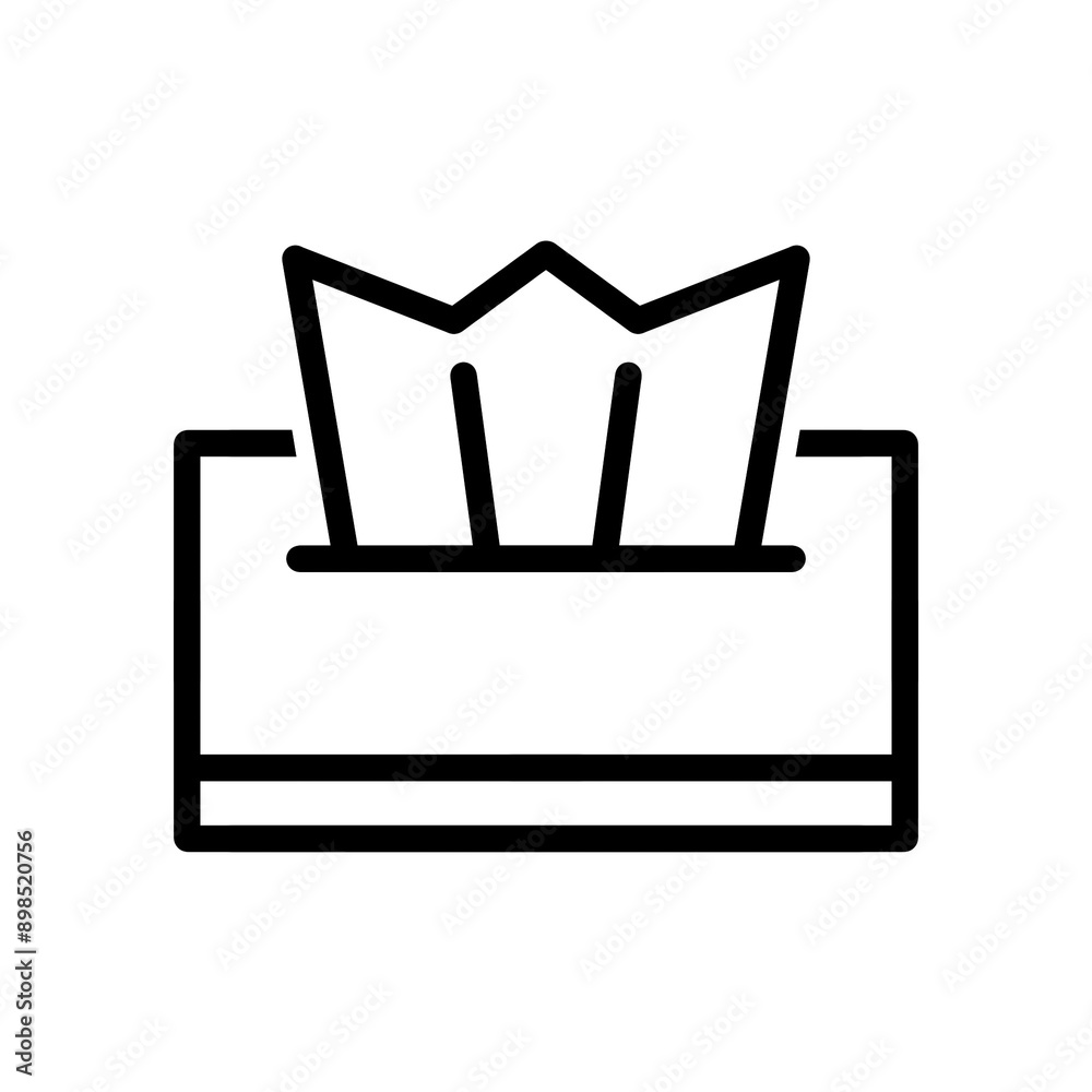 Tissue box line icon with simple and modern design Tissue box line icon with simple and modern design