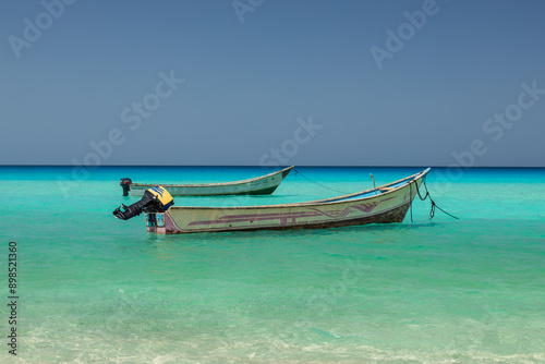 Obraz na płótnie Spectacular and beautifull coast and water in Socotra, Yemen. Spring in this original island. w salonie