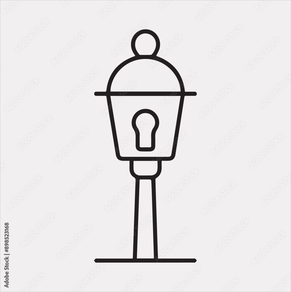 Street Lamp Thin line silhouette vector on a white background Street Lamp Thin line silhouette vector on a white background