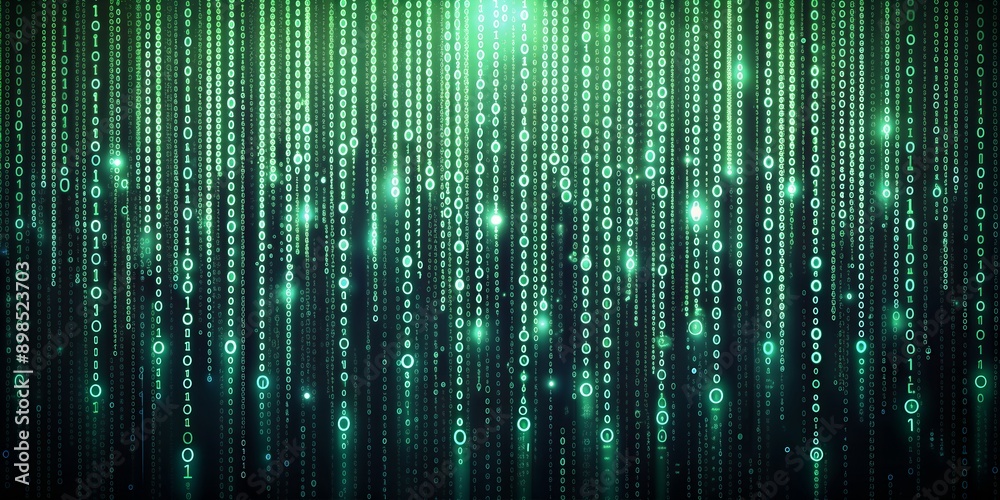 Lots of Matrix Binary Code Random Number Falling Background AI Generative Lots of Matrix Binary Code Random Number Falling Background AI Generative