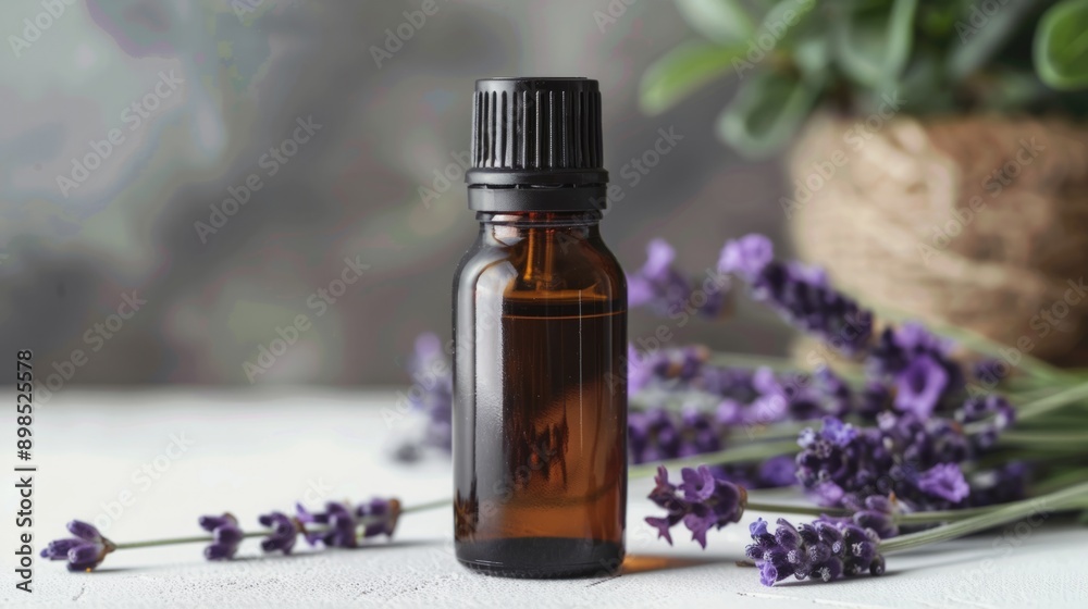 lavender herbal essential oil bottle generative ai lavender herbal essential oil bottle generative ai