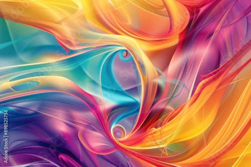 Wallpaper Mural Dynamic colorful wave pattern backdrop with fractal light effects colorful abstract background
 Torontodigital.ca