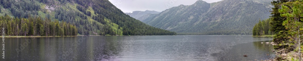 large panorama of mountains and lake in eastern Kazakhstan
large panorama of mountains and lake in eastern Kazakhstan