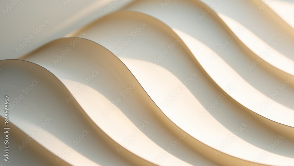 Abstract Wavy White Lines Pattern Surface With Soft Lighting Abstract Wavy White Lines Pattern Surface With Soft Lighting