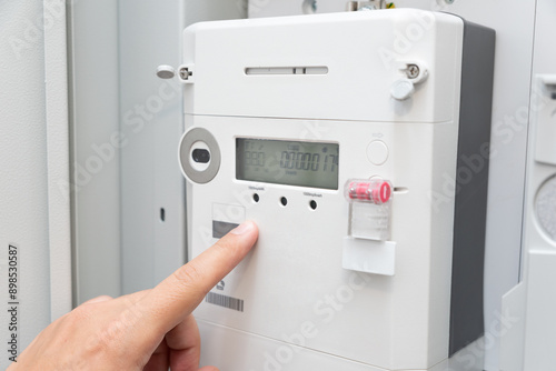 Billede på lærred Electric energy meter measuring power usage