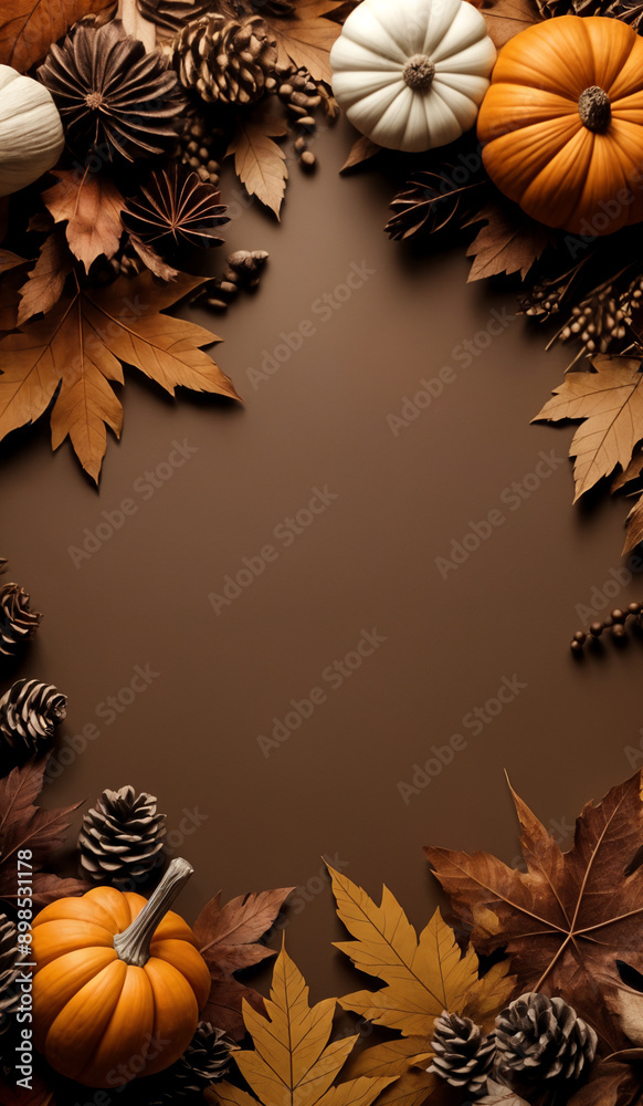 Fototapeta premium Brown minimalistic fall background with copy space