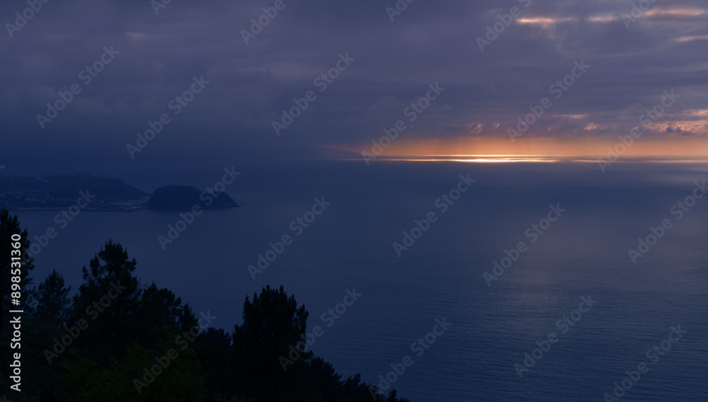 Cantabrian Sea. Sunset over the Cantabrian Sea, Euskadi Cantabrian Sea. Sunset over the Cantabrian Sea, Euskadi