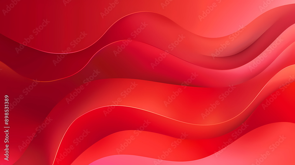 Fototapeta premium Abstract red wave background with smooth gradients and fluid curves.