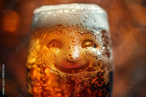 beer with a smiling face dr...