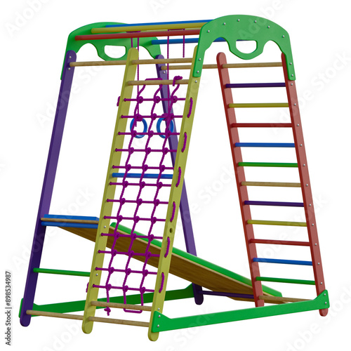 play structure, Childers paying tings, outdoor gym, play area, , no background, different design, png, white background, isolated, abstract, 3d model. photo