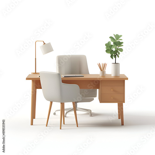 Illustration of a work desk
