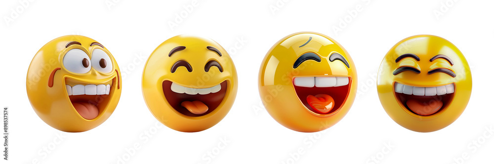 Fototapeta premium LOL emoji animated 3d icon isolated on white background