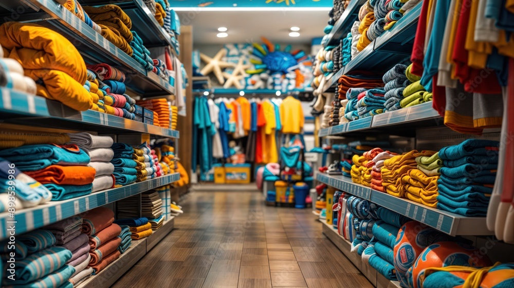 Fototapeta premium Summer Apparel Aisle Ready For Shoppers