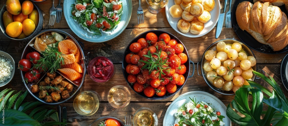 Summer Feast: A Table Set for a Delicious and Colorful Meal Summer Feast: A Table Set for a Delicious and Colorful Meal